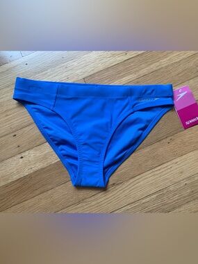 NWT Speedo Women's Sevres Blue Hi-Cut Bikini Bottoms in Size XS-Fits Size 4-6